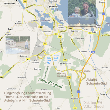 Trassenplanung Autobahn Abfahrt Schwerin-Süd