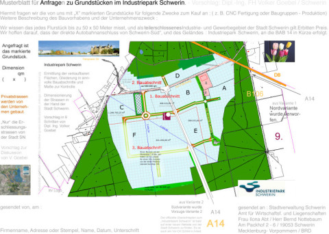 Musterblatt Grundstücksanfrage Industriepark Schwerin-Süd