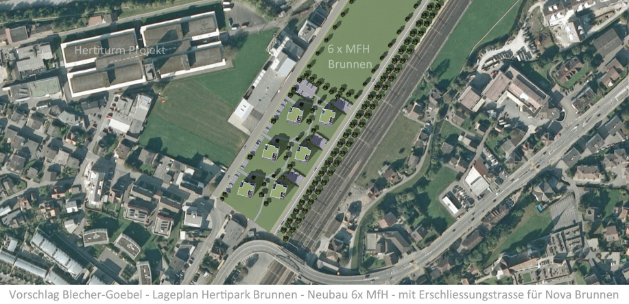 Hertipark AG Nova Brunnen AG Hertiturm AG - Neubau 6 Mehrfamilienhäuser Innenstadt Brunnen Stockwerkeigentum kaufen Appartement mieten