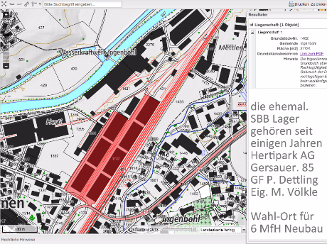 Parzelle 1402 Brunnen-Nord, Hertipark AG, Sitz Gersauerstr. 85, in 6440 Brunnen, GF Pius Dettling Eigentümerrechte übt Markus Völkle von der  Schlittler & Co., Seewen