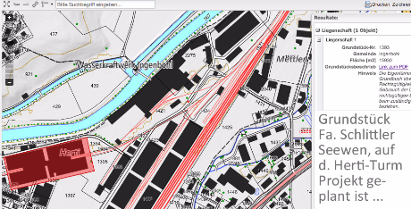 Herti-Turm Bauvorhaben auf Parz. 1393 im Eigentum Fa. Schlittler & Co in Seewen Herr Markus Völke