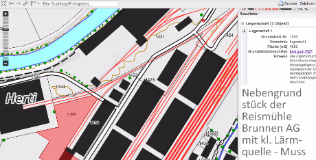 Parzelle 1395 Nebengrundstück der Reismühle Brunnen AG im Besitz der Coop Basel