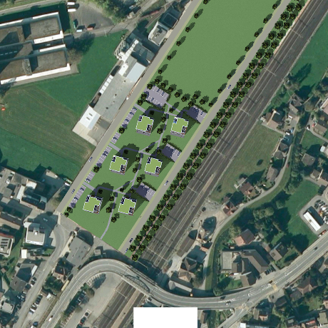 Vorschlag 6x MFH Brunnen von Architekt Goebel CH mit Entwurfskollege Arch. Blecher DE