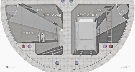 NEAT 2 - A4 Tunnel Schwyz-Tal zu Uri-Tal - Rettungs-Leitern hochgeklappt