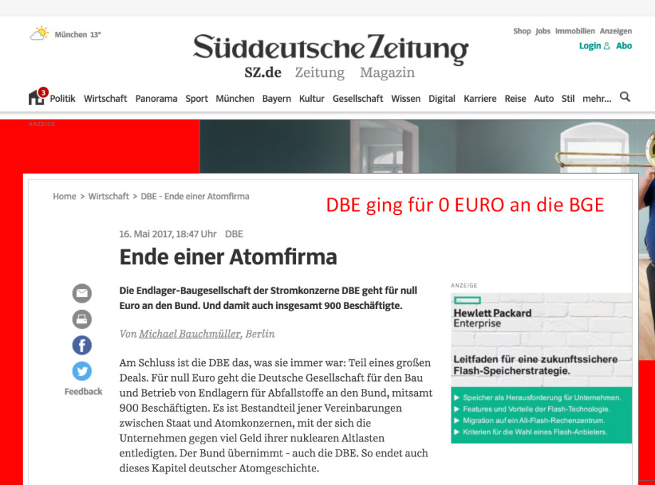 DBE Wert 0 Euro - DBE gleich BGE GmbH