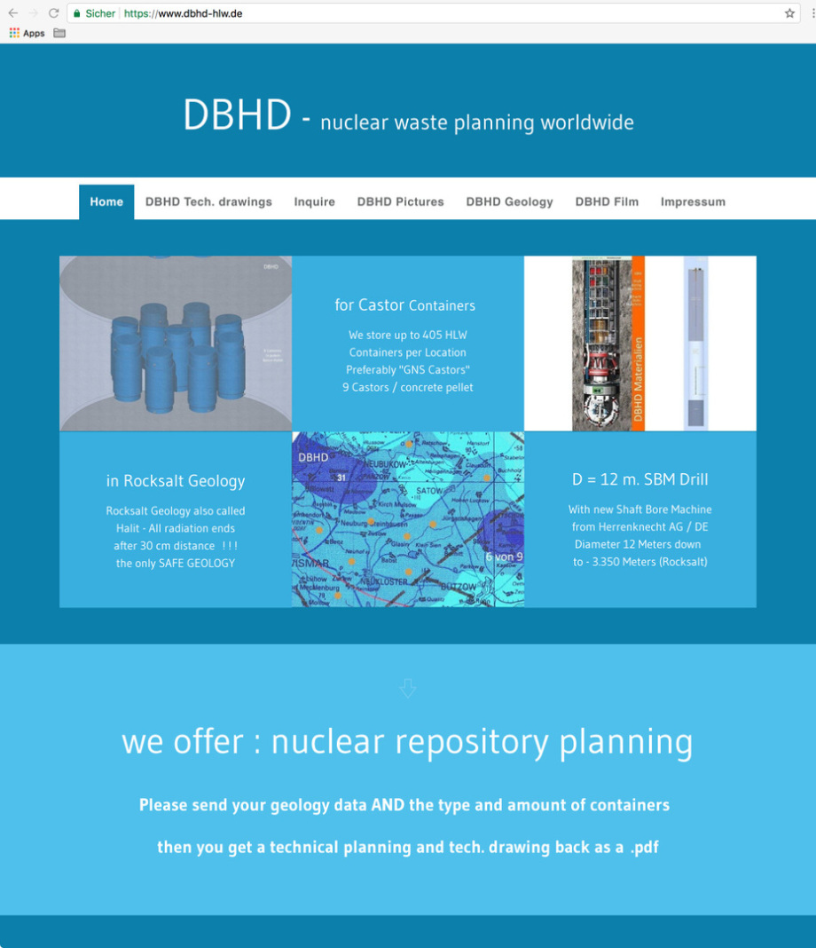 new website for DBHD nuclear repository planning - neue Website für das DBHD Endlager Konzept - BGE GmbH Peine