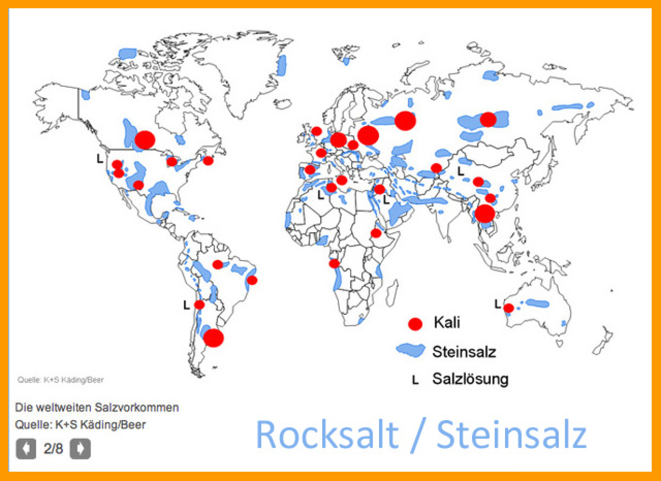Steinsalz Weltkarte für DBHD und ART-TEL Endlager weltweit nuclear waste disposal map