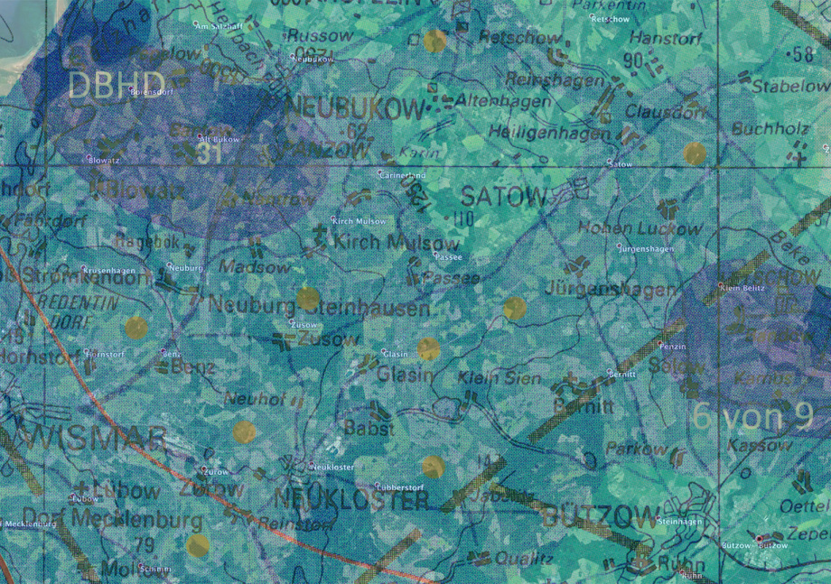 Geologische Karte DBHD Endlager-Standorte M-V über Satellitenbild um die in der geologischen Karte markierten Punkte aufzufinden - Download machen, zoomen, schauen ...