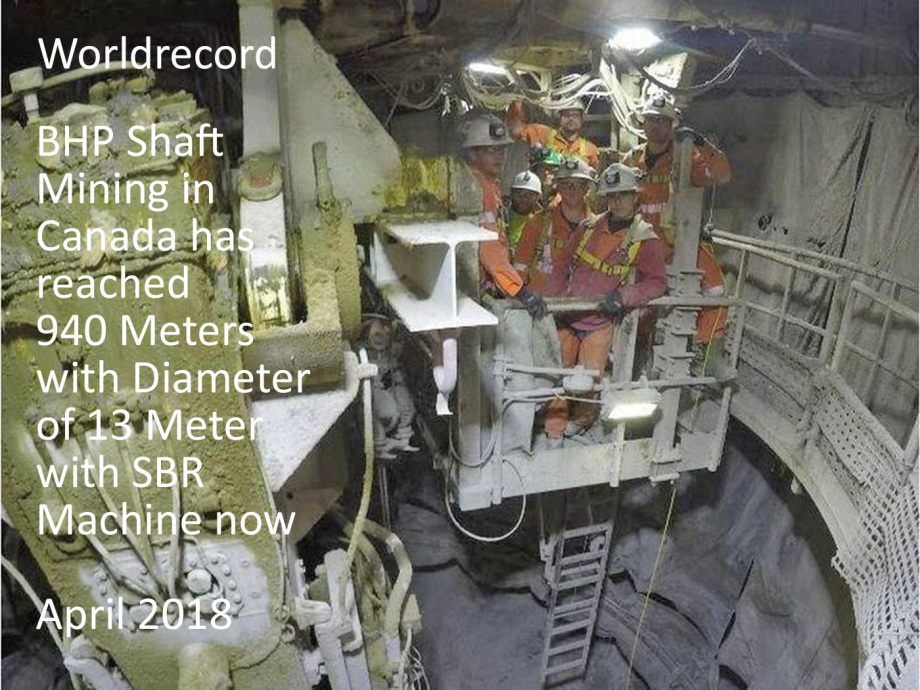 SBR finds potashes at 940 Meters - that is a 13 Meter Diameter Drill with SBR Herrenknecht