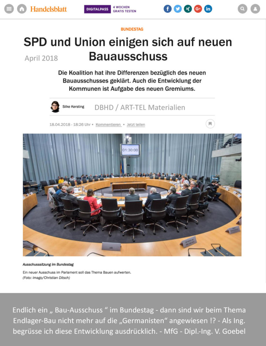 Bauausschuss im 19. Bundestag - sehr gut ...