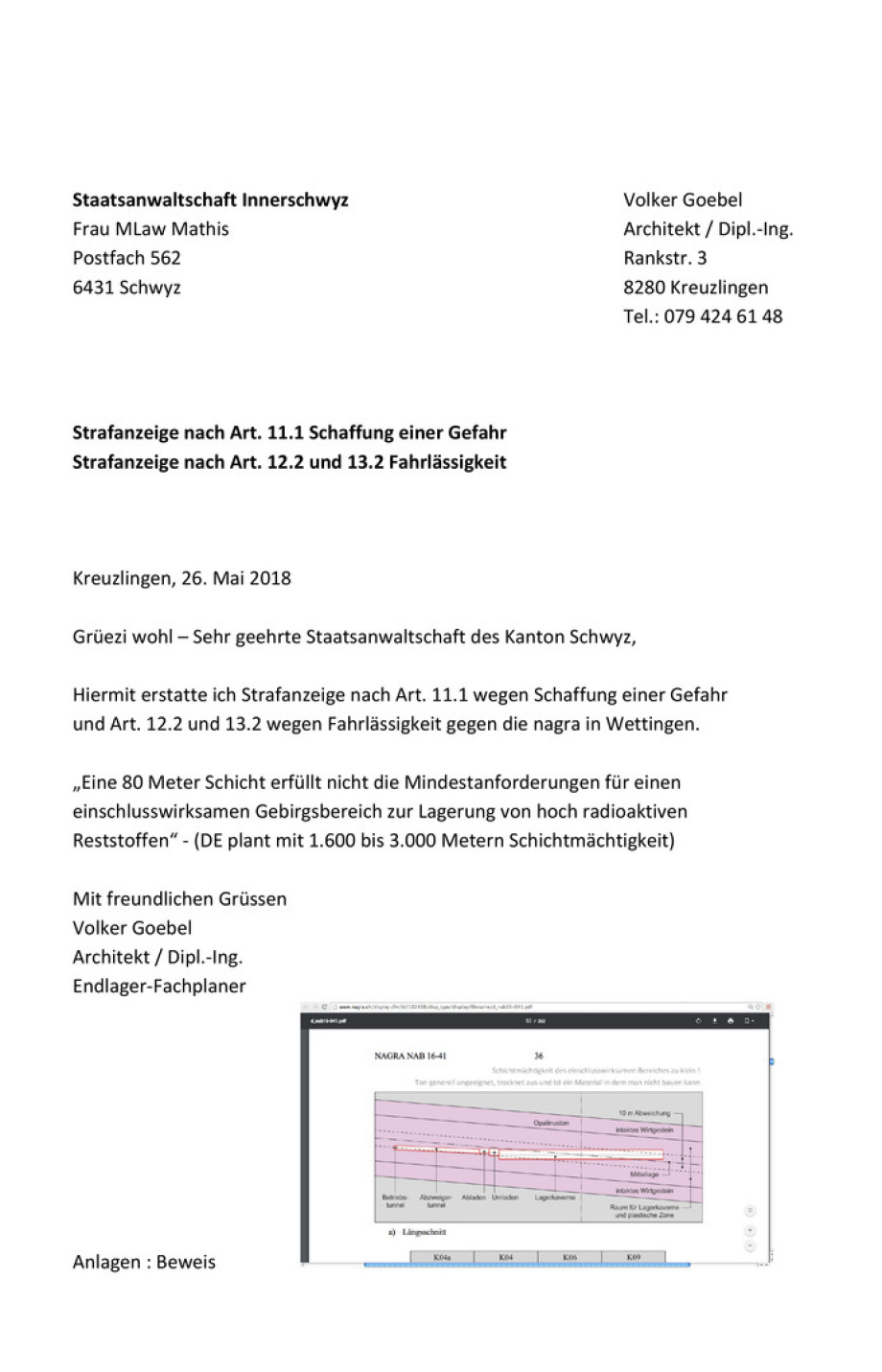 Strafanzeige_02_nagra_Wettingen_Staatsanwaltschaft des Kanton Schwyz Volker Goebel