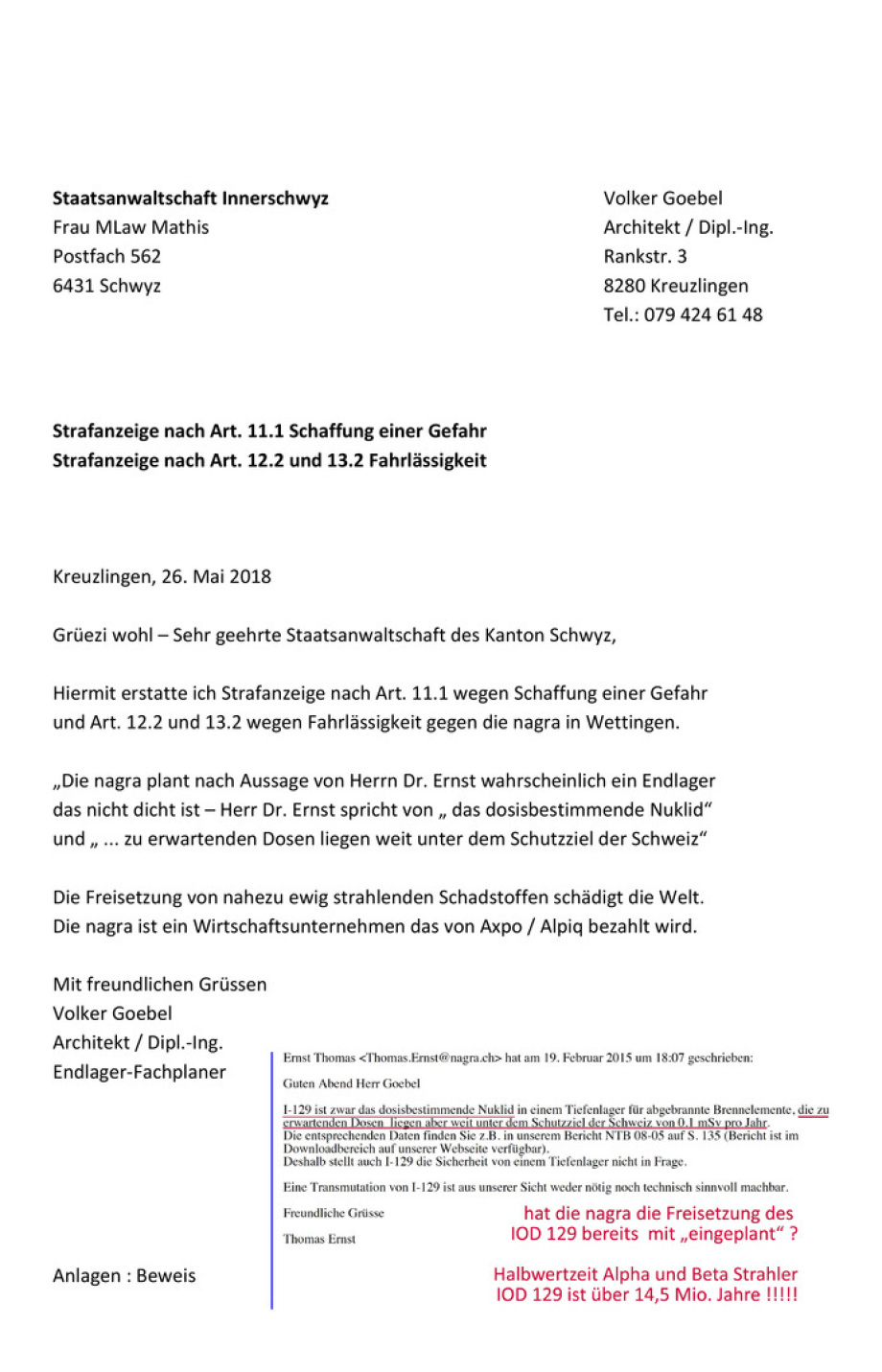 Strafanzeige_01_nagra Wettingen_Staatsanwaltschaft des Kanton Schwyz Volker Goebel