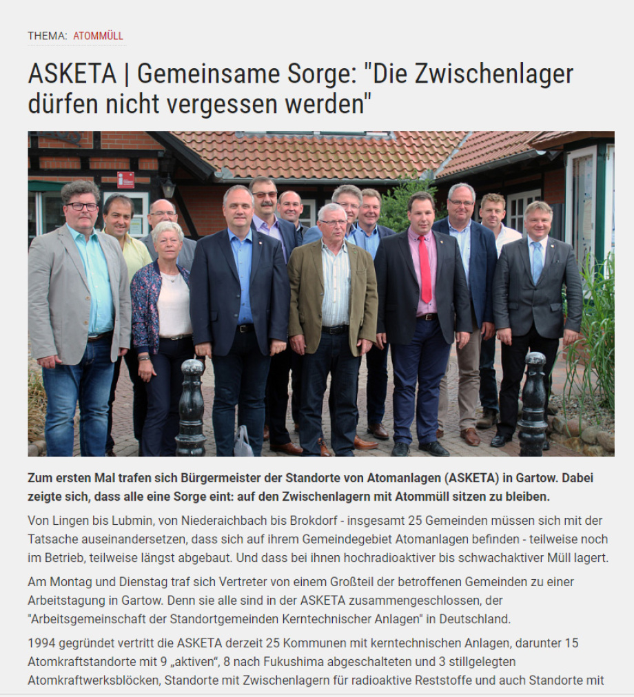 Treffen der Asketa Bürgermeister Juli 2018