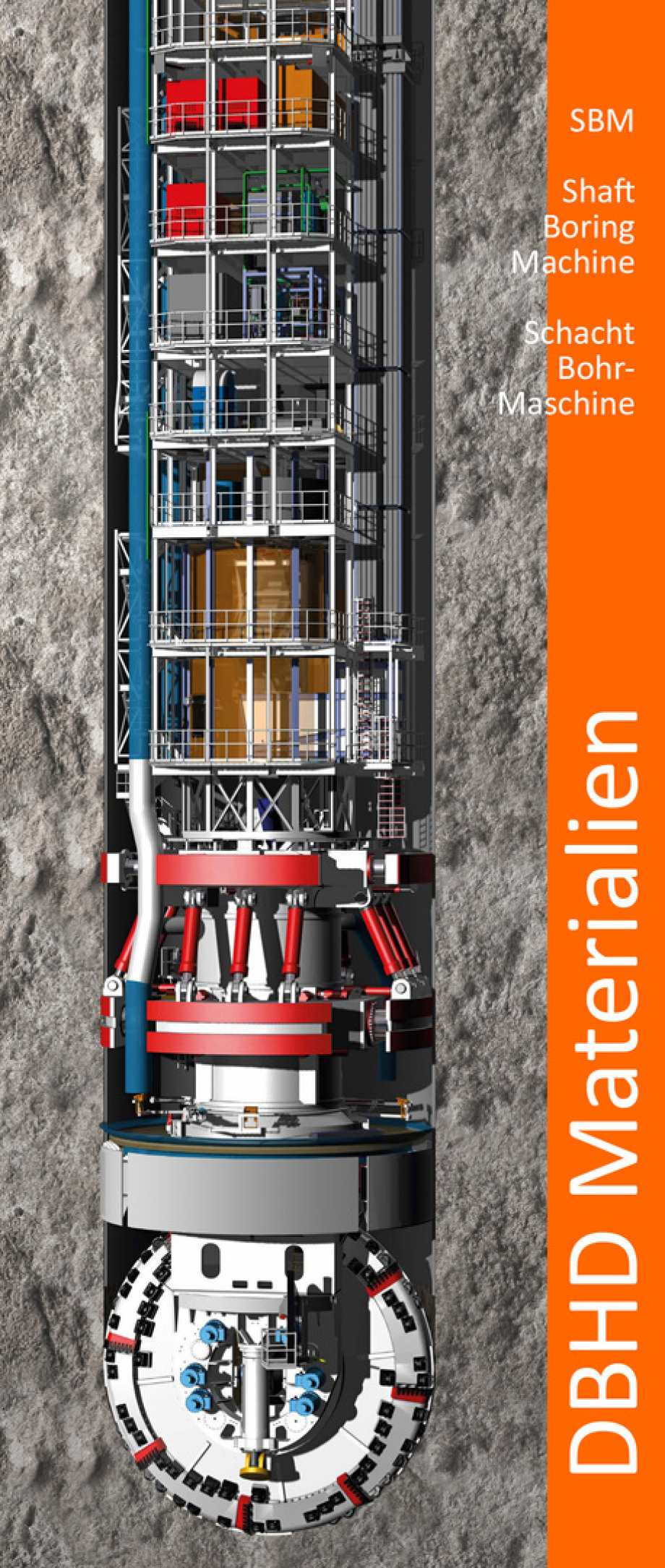 SBM Shaft Boring Maschine D=12 m - Schacht-Bohr-Technologie - Vertical Drilling Technology Deep Borehole Disposal Deep Big Hole Disposal Tiefe Bohrlochlagerung