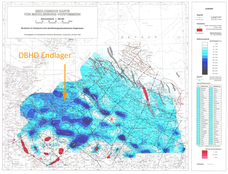 korrekten Darstellung der Schicht-Mächtigkeiten des Zechstein in M-V - dort liegt die Super Welt Geologie für Endlager