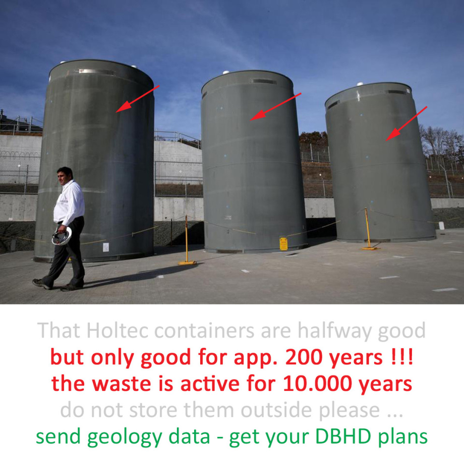cheap Holtec container for nuclear waste all over the US - a problem