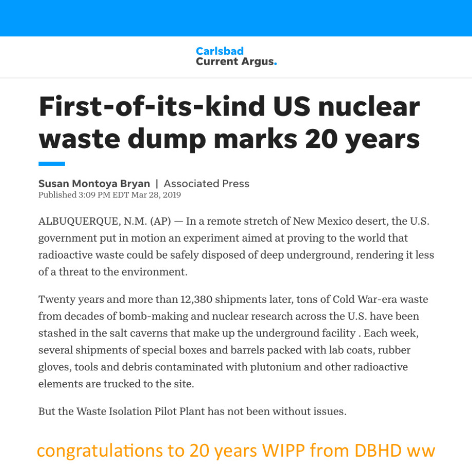 20_years_WIPP_nuclear_repository_USA_Albuquerque_New_Mexico_US