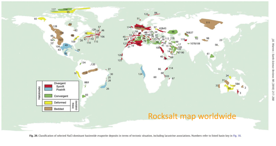 Geben Sie hier einen Alternativtext ein. rocksalt worldwide - geological map - Steinsalz weltweit - Geologische Karte