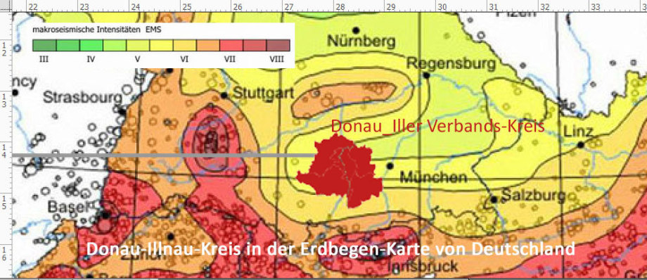 Donau-Iller-Verbandskreis in der Erdbeben-Karte