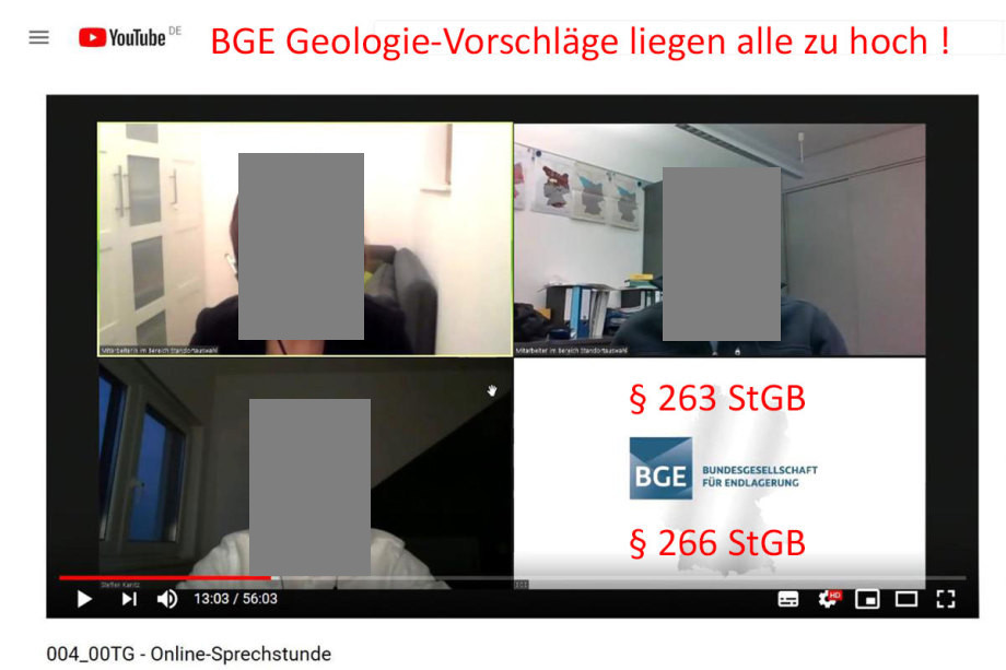 >>> Die BGE Geologie-Vorschläge liegen alle zu hoch !!! § 263 und § 266 StGB nachlesen bitte - #BGE #Problem