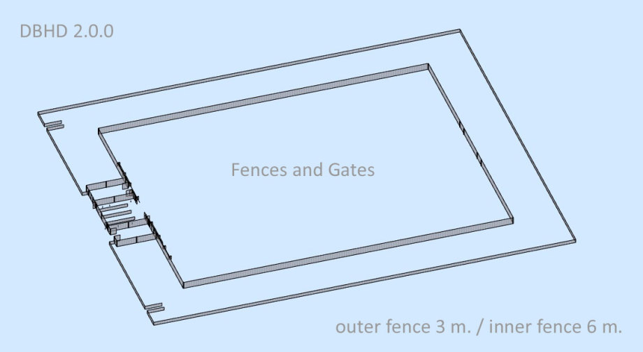 >>> Fences and Gates DBHD 2.0.0 Building Site - outer fence 3 meters high - inner fence 6 meters high - transparent fences please - not easy to climb - 2 meters deep in the ground - for 36 years - #DBHD #Fences #Gates #Security