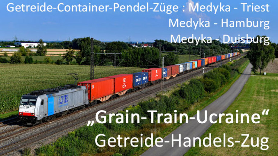 Grain-Train-Ucraine - Der Weizen-Container-Zug - Lieferkette für Land-Basierten Transport von Getreide