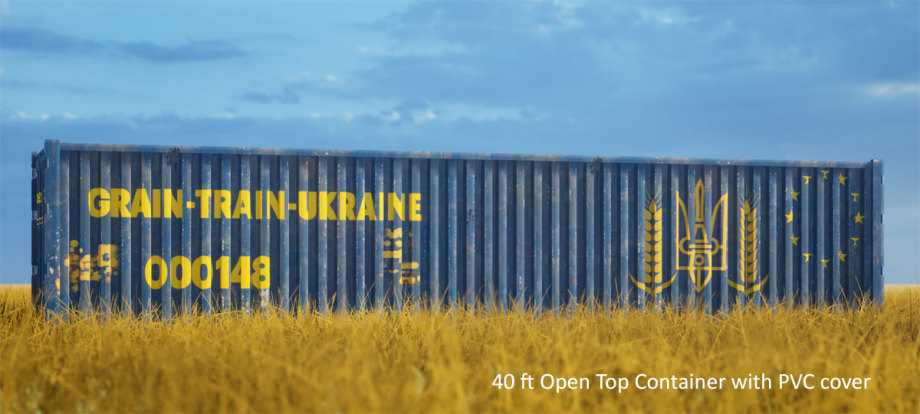 40 ft Open Top PVC Cover Container for Grain Train Ucraine - 20 Fuss Container für den Weizen-Zug-Ukraine