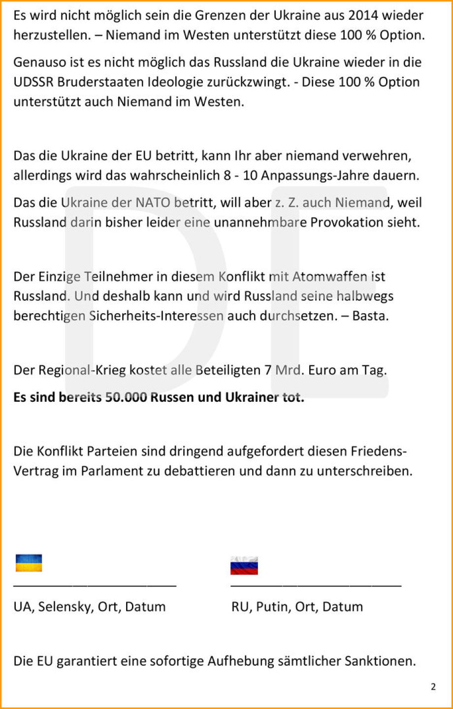Friedens-Vertrag Russland Ukraine Krieg - Seite 2