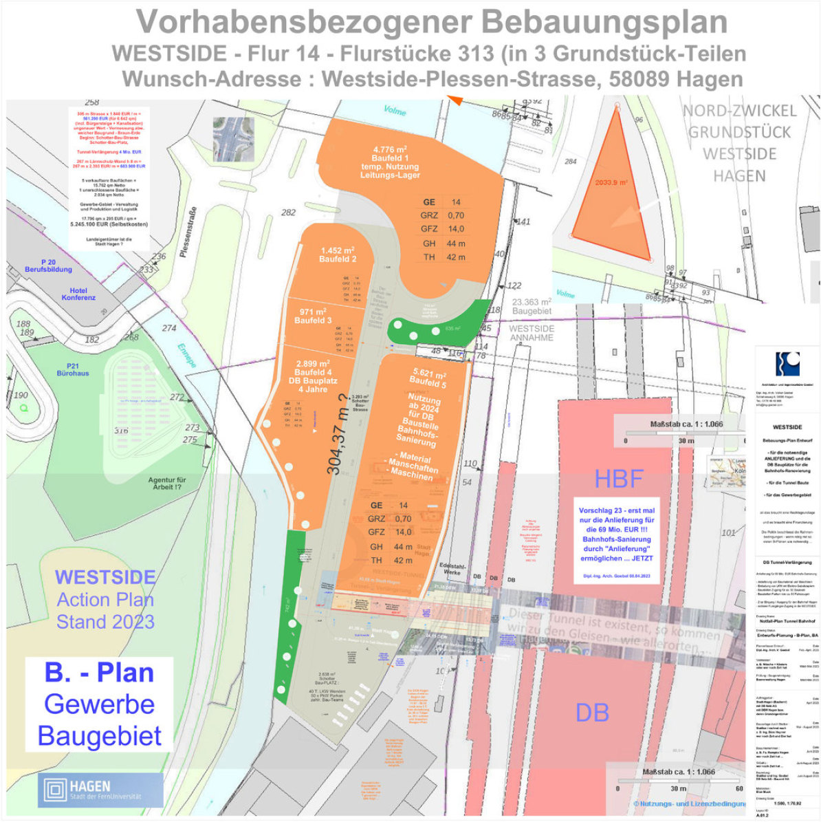 Detaillierter Vorschlag zur Erschliessung und Parzellierung Baugebiet WESTSIDE Hagen