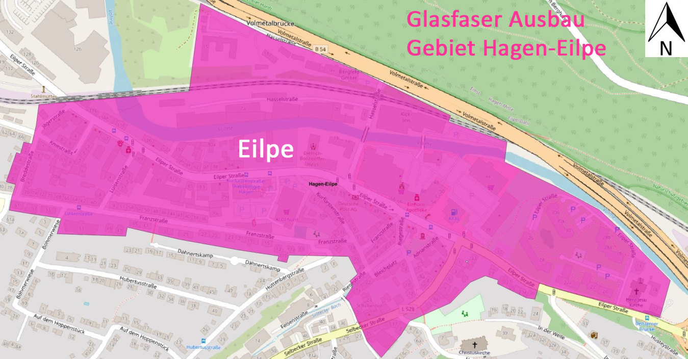 Karte Telekom Glasfaser Knoten Netz Ausbau Gebiet Hagen Eilpe