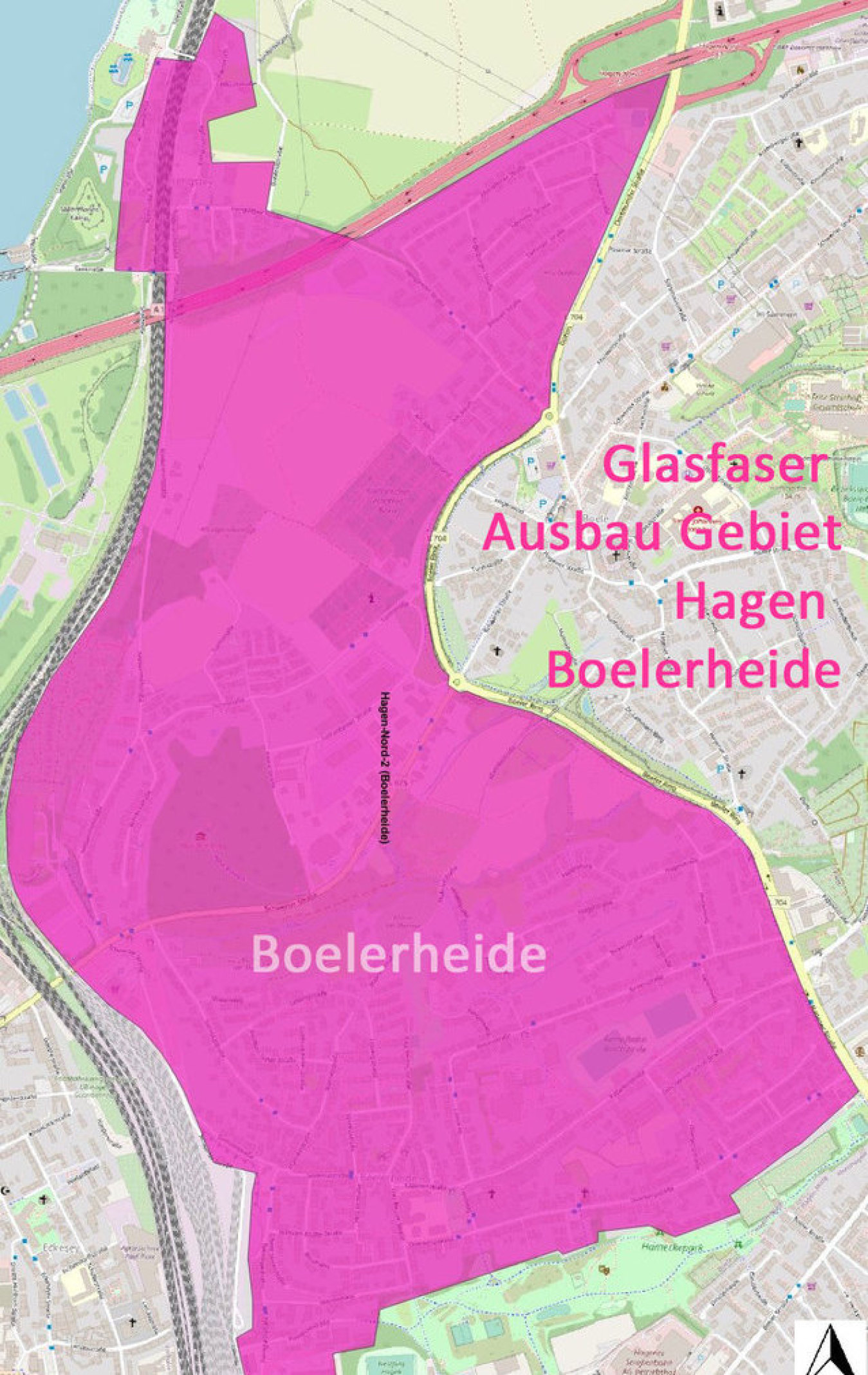 Karte Telekom Glasfaser-Knoten-Netz Hagen Boelerheide