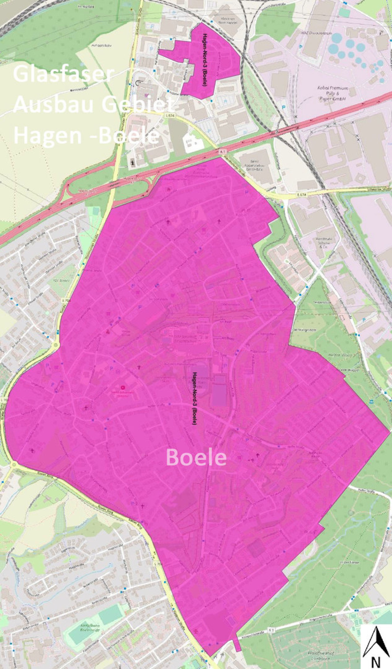 Karte Telekom Glasfaser Knoten Netz Ausbau-Gebiet Hagen Boele