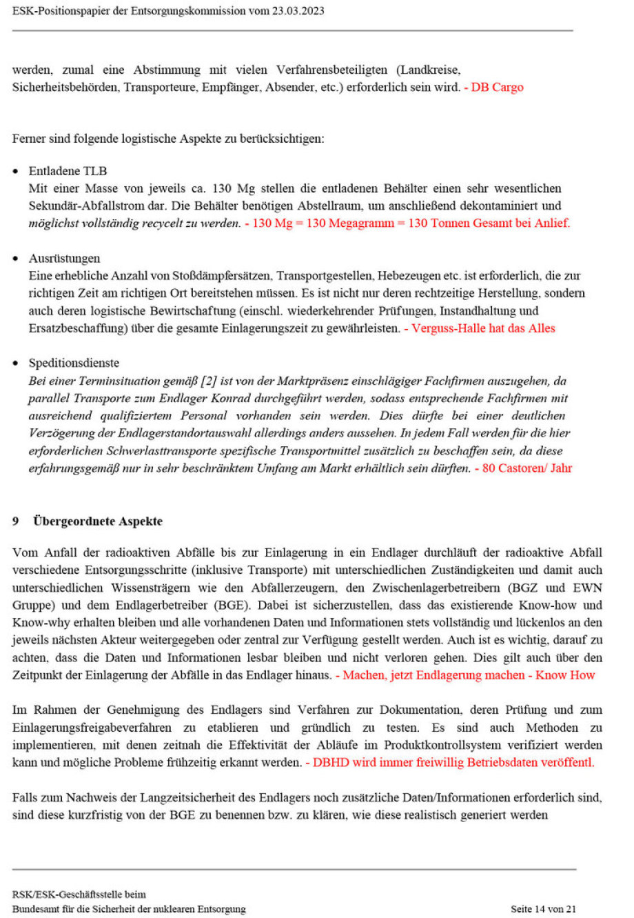 Endlager DBHD - ESK Positions-Papier - Peer Review von Dipl.-Ing. Arch. Volker Goebel