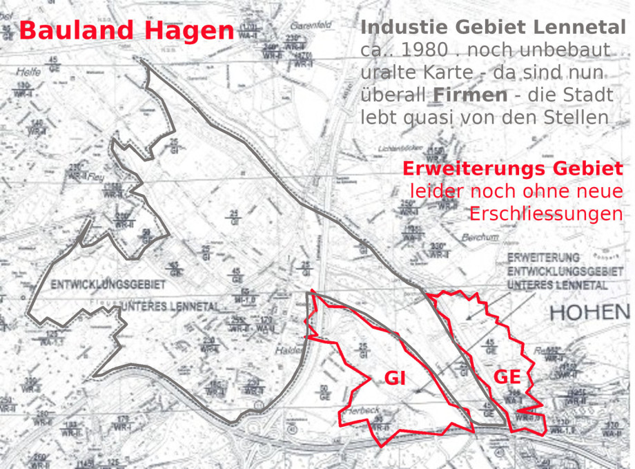 alte Karte Industriegebiet Lennetal