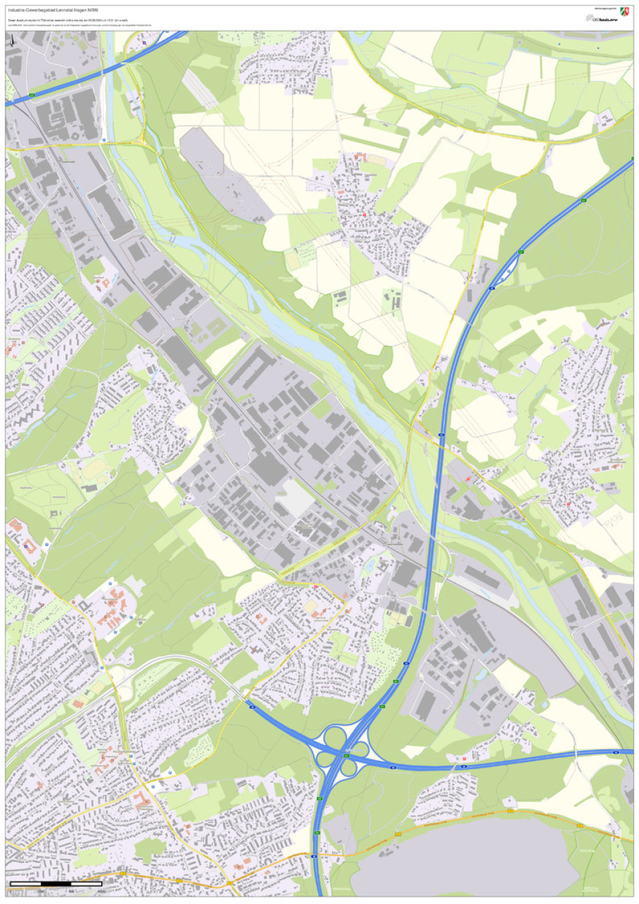 Karte Industriegebiet Lennetal Hagen NRW DE EU
