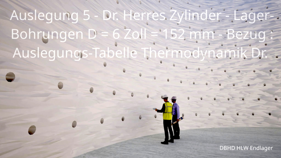 DBHD Endlager - innen im Arbeitsraum D 20,4 m - Bohrbild korrekt - der Schacht-Bau ist gar nicht im Bild