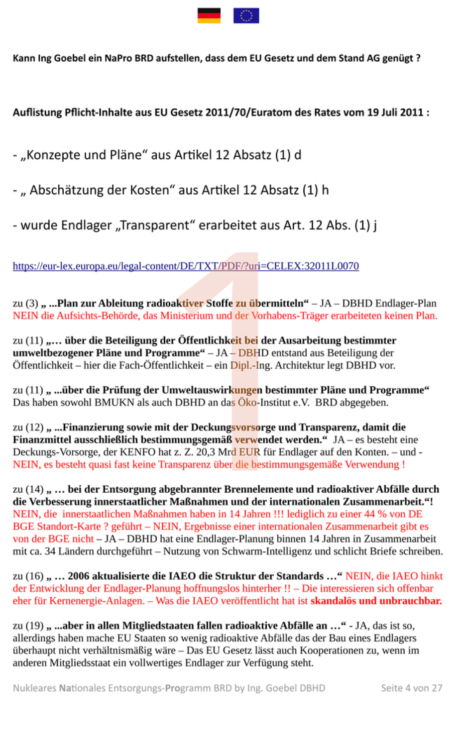es Entsorgungs-Programm BRD für eine verantwortungsvolle und sichere DBHD Endlagerung bestrahlter Brennelemente und radioaktiver Abfälle in Kooperation mit BMUKN - NaPro DE - September 2025