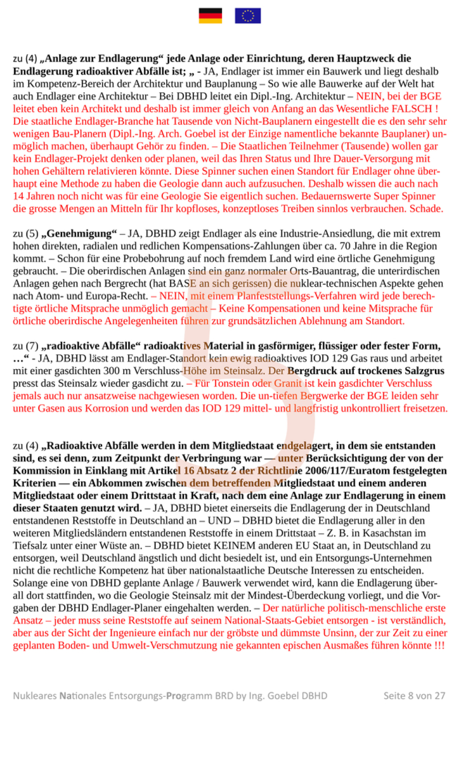 es Entsorgungs-Programm BRD für eine verantwortungsvolle und sichere DBHD Endlagerung bestrahlter Brennelemente und radioaktiver Abfälle in Kooperation mit BMUKN - NaPro DE - September 2025
