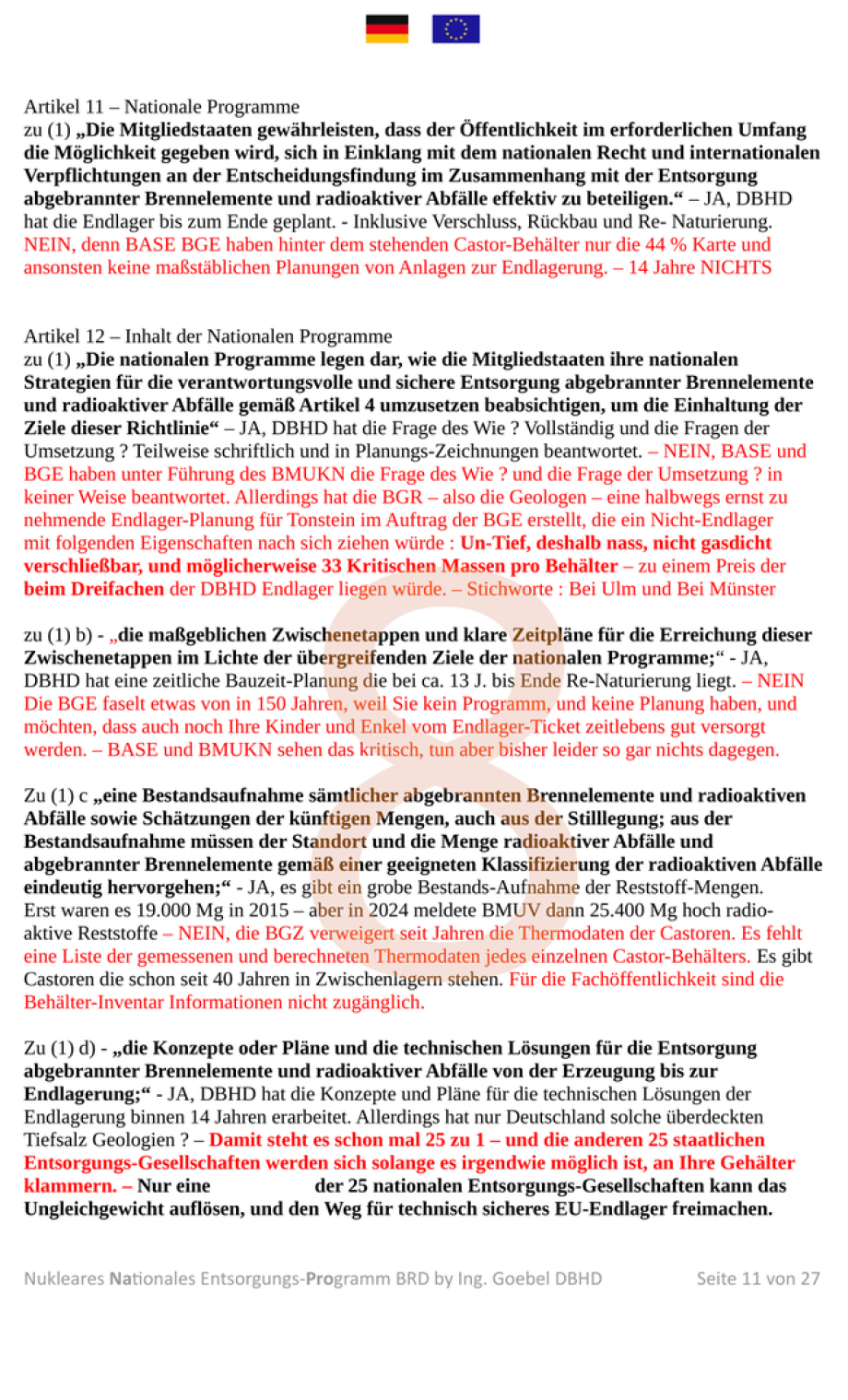 es Entsorgungs-Programm BRD für eine verantwortungsvolle und sichere DBHD Endlagerung bestrahlter Brennelemente und radioaktiver Abfälle in Kooperation mit BMUKN - NaPro DE - September 2025