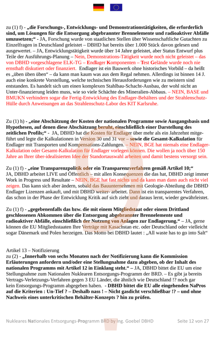 es Entsorgungs-Programm BRD für eine verantwortungsvolle und sichere DBHD Endlagerung bestrahlter Brennelemente und radioaktiver Abfälle in Kooperation mit BMUKN - NaPro DE - September 2025
