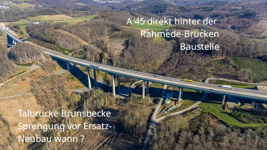 Talbrücke Brunsbecke vor der Sprengung A 45
