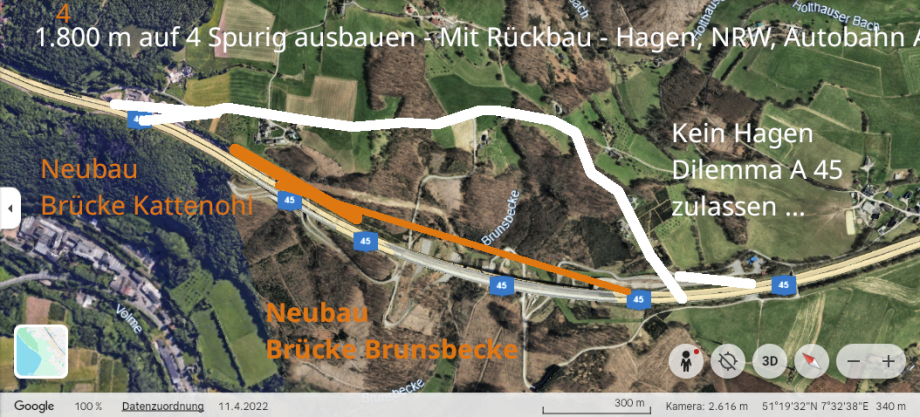 Umleitung A 45 wg. Ersatzneubau Talbrücke Brunsbecke