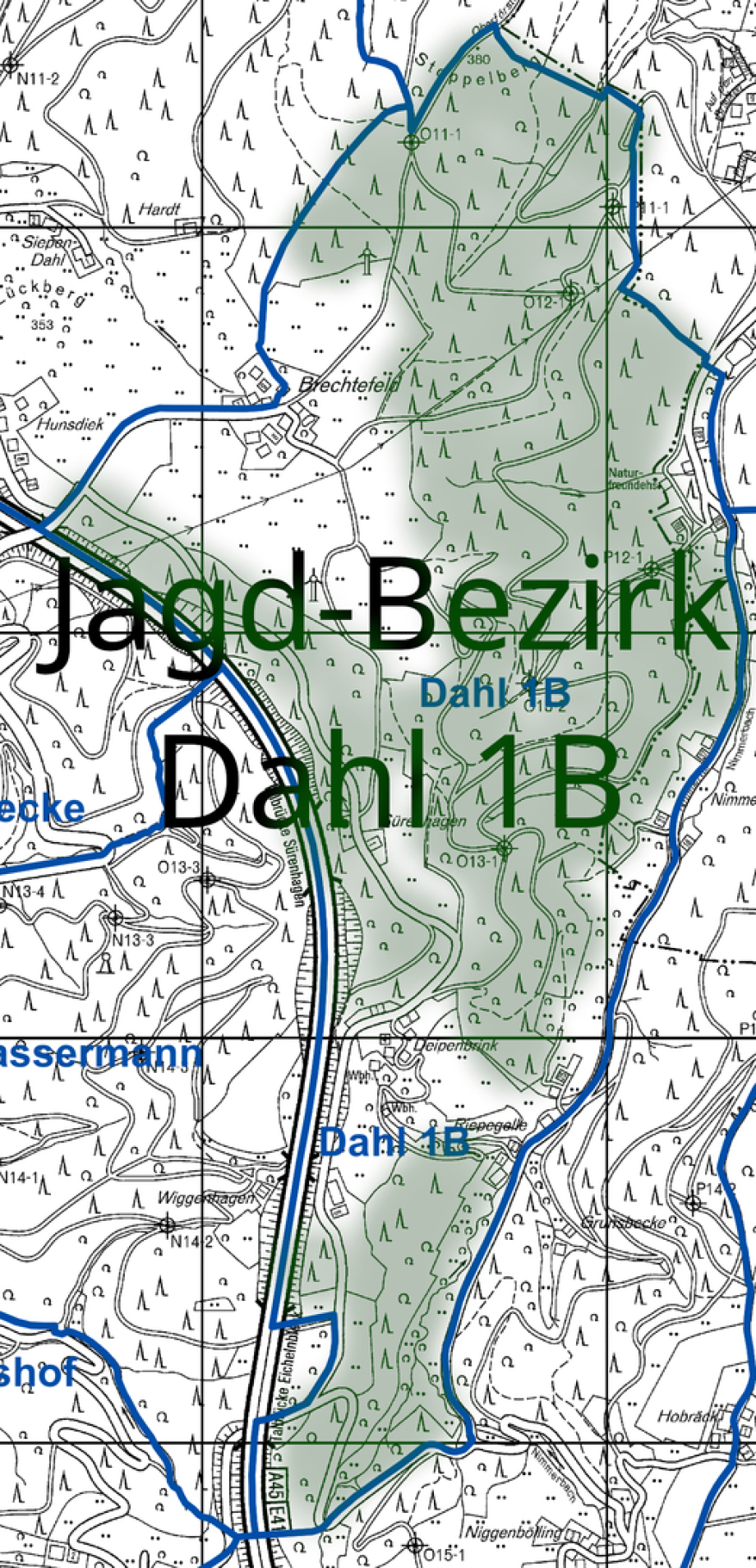 Jagd-Revier Hagen Dahl 1B neu zu verpachten