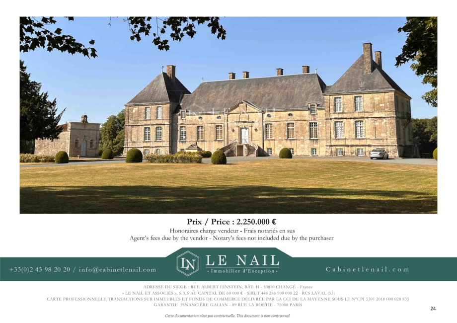 Chateaux Fonteny le Compte en France a vendre