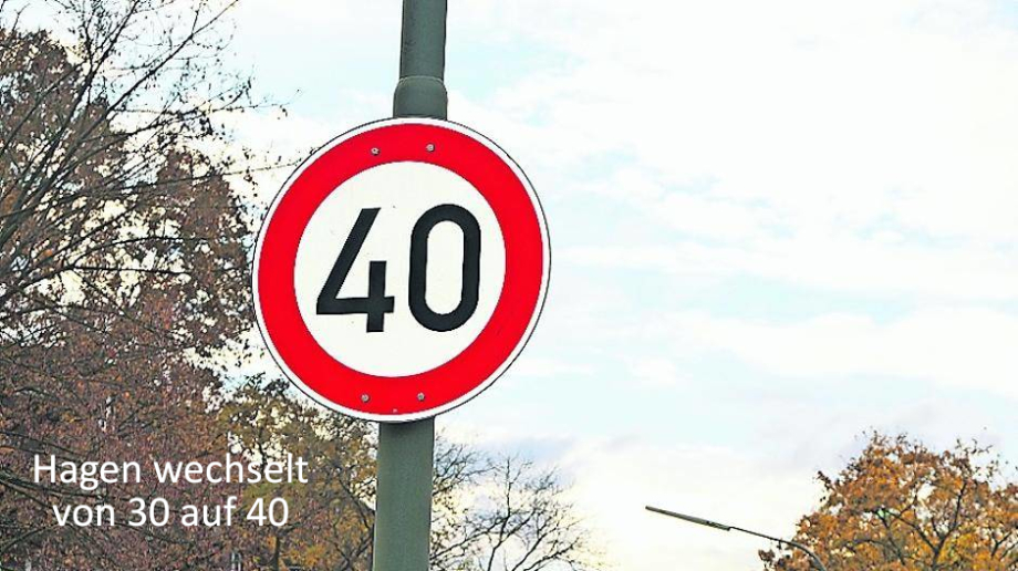 >>> Hagen nimmt wieder etwas Vernunft an ! - und wechselt alle  30 km/h Schilder >>> zu 40 km/h um die querschnitts-gelähmte  kleine Western-Stadt endlich wieder etwas in Schwung zu bringen.