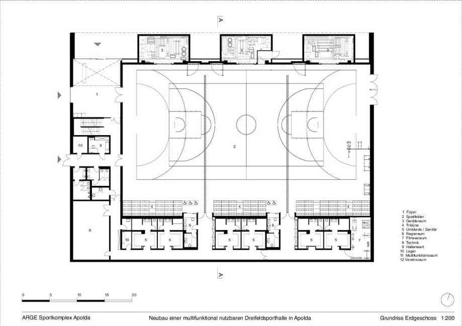 Die gute 3 Feld Sporthalle von Junk und Reich Architekten Weimar