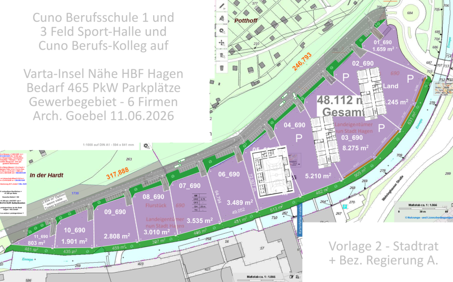 Cuno Berufsschule und Cuno Berufs-Kolleg Ersatzneubau-Vorschlag von Arch. Goebel Hagen