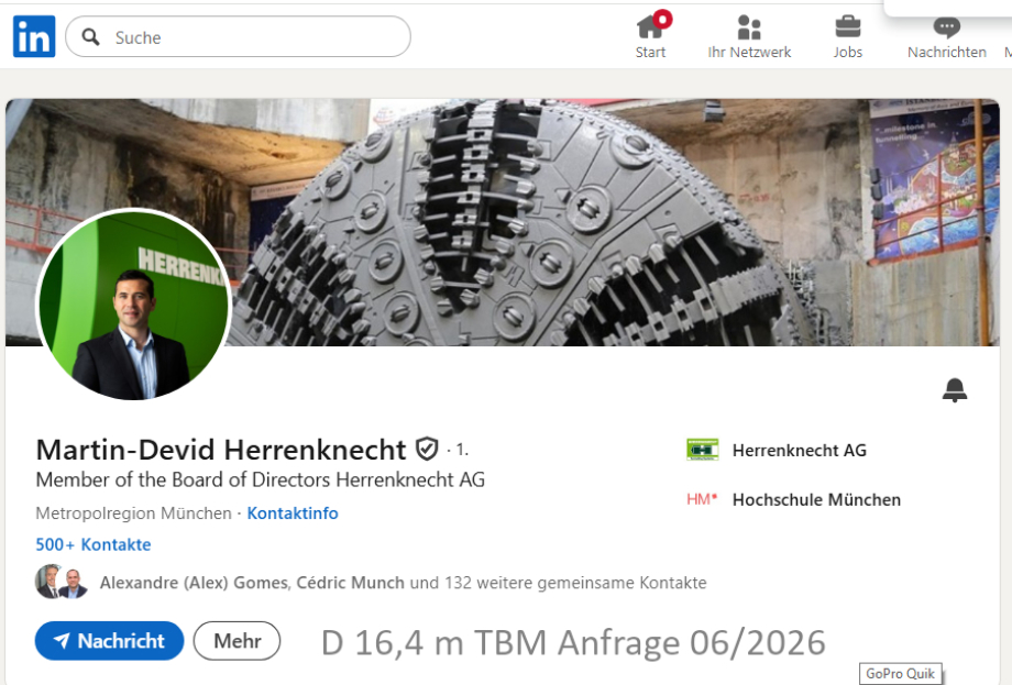 TBM Anfrage für ART-TEL ging an Fa. Herrenknecht