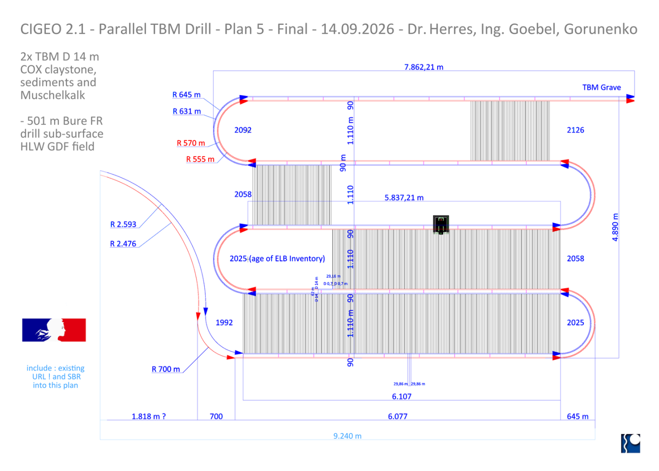 Cigeo 2.1 TBM Drill Plan 3 - 07.09.2026 - Dr. Herres, Ing. Goebel, CAAD Gorunenko