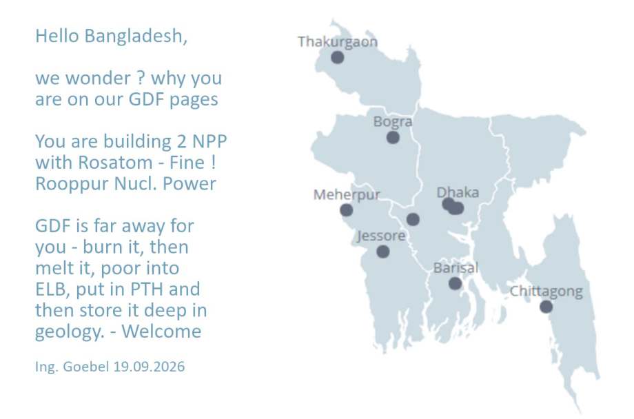 GDF Bangladesch / Endlager Bangladech weil 2 NPP - zeigen Interesse